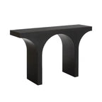 Scandinavian Black Wooden Console Table with Sled Base