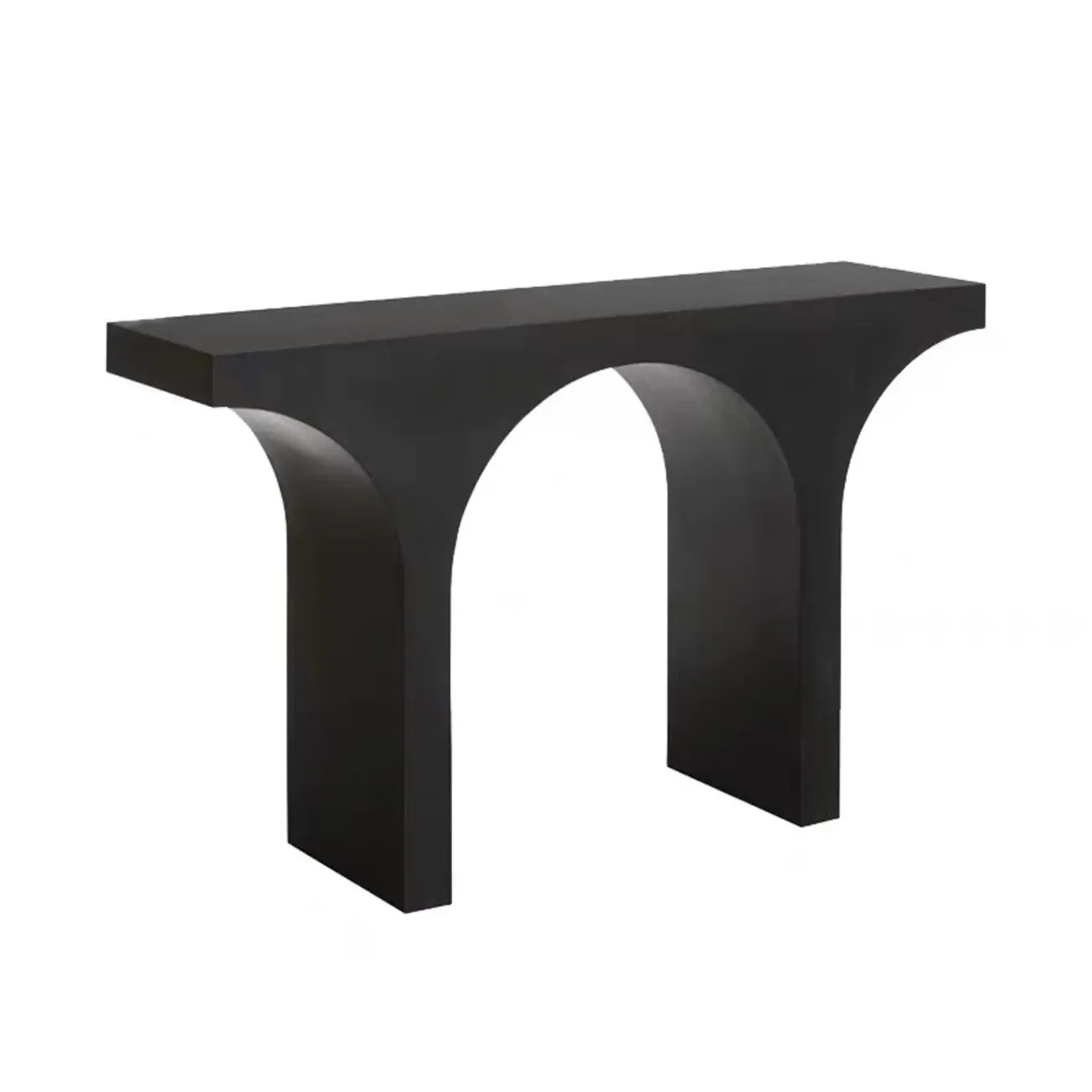 Scandinavian Black Wooden Console Table with Sled Base