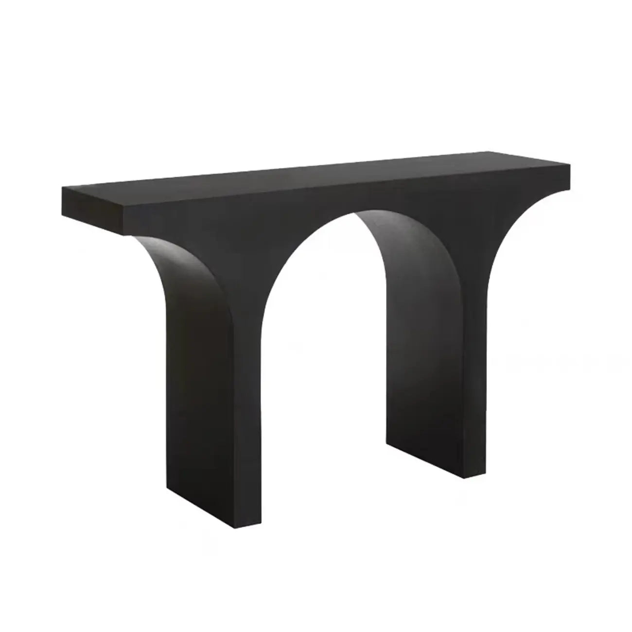 Scandinavian Black Wooden Console Table with Sled Base