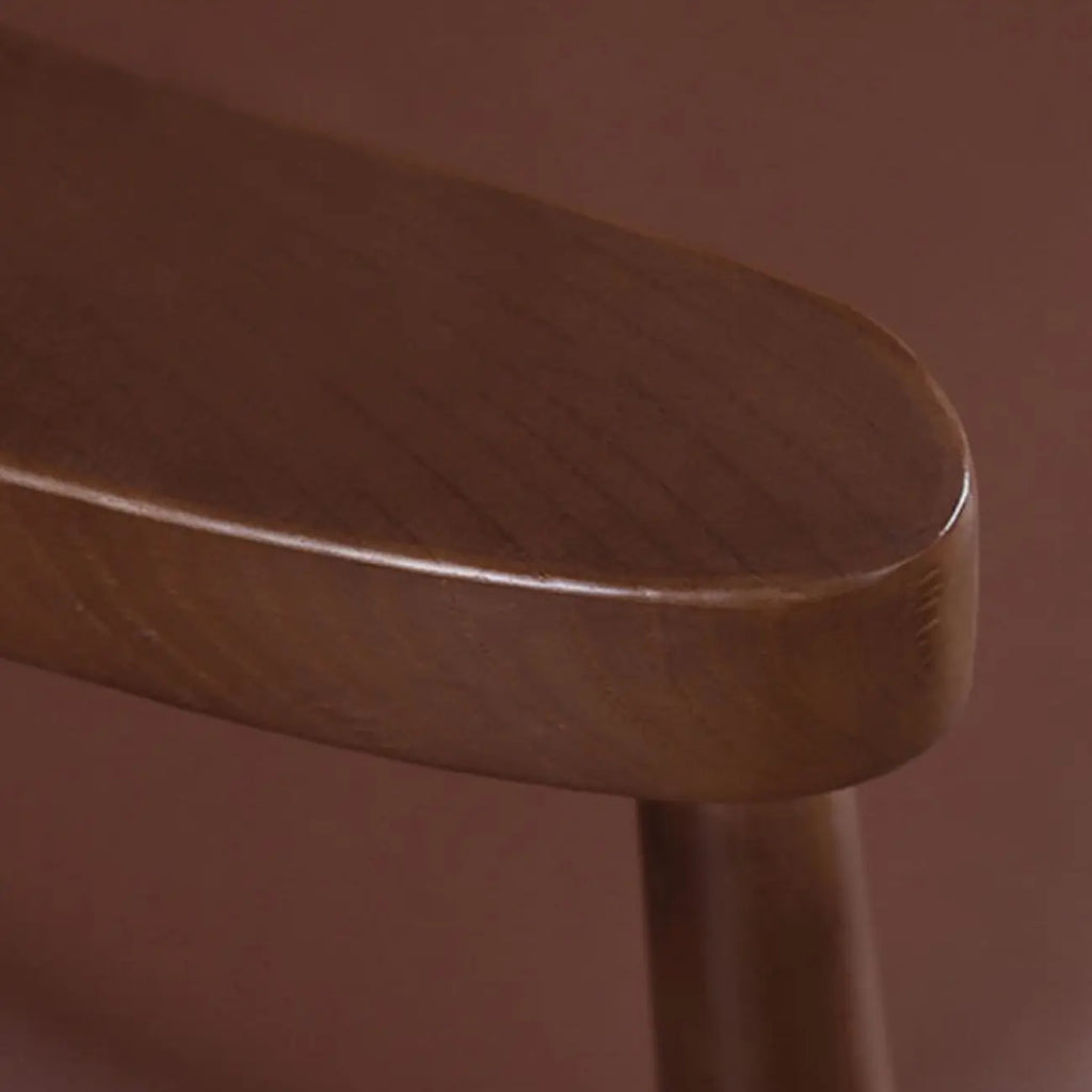 Brown Upholstered Dining Chair with Armrests