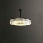 Adjustable Black Round Modern Crystal Chandelier