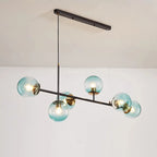 6 Light Glass Globe Island Pendant Light with Adjustable Length
