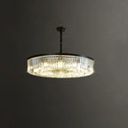 Adjustable Black Round Modern Crystal Chandelier