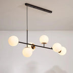 6 Light Glass Globe Island Pendant Light with Adjustable Length
