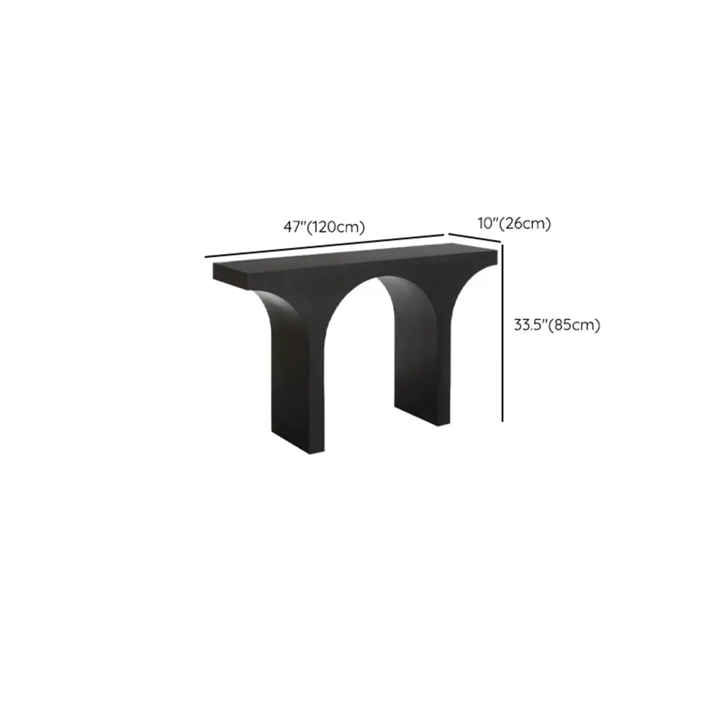 Scandinavian Black Wooden Console Table with Sled Base
