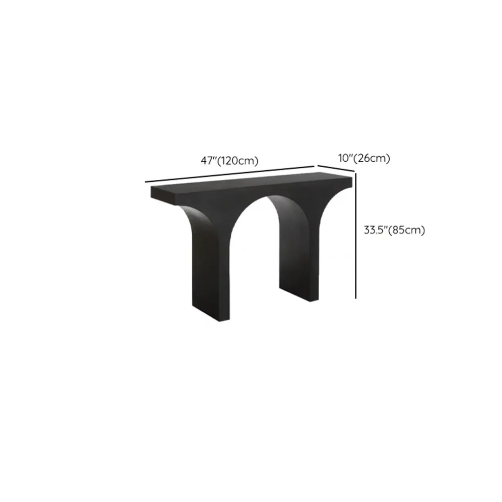 Scandinavian Black Wooden Console Table with Sled Base