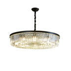 Adjustable Black Round Modern Crystal Chandelier