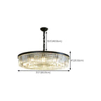 Adjustable Black Round Modern Crystal Chandelier