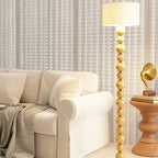 Decorative Modern Stacked Ball Floor Lamp with Fabric Shade