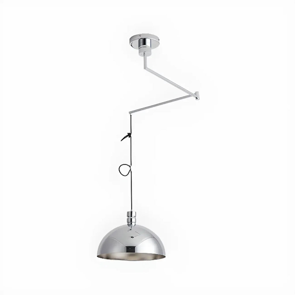 Minimalist White Half Bowl Pendant Lamp and Adjustable Metal Cord