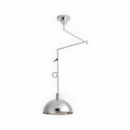 Minimalist White Half Bowl Pendant Lamp and Adjustable Metal Cord