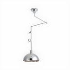 Minimalist White Half Bowl Pendant Lamp and Adjustable Metal Cord