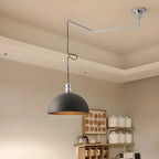 Minimalist White Half Bowl Pendant Lamp and Adjustable Metal Cord