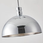 Minimalist White Half Bowl Pendant Lamp and Adjustable Metal Cord