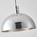Minimalist White Half Bowl Pendant Lamp and Adjustable Metal Cord