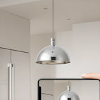 Minimalist White Half Bowl Pendant Lamp and Adjustable Metal Cord