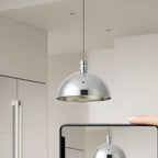 Minimalist White Half Bowl Pendant Lamp and Adjustable Metal Cord