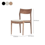 Contemporary Linen Upholstered Wood Side Chair with Airy Back
