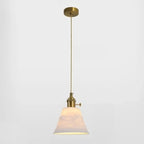 Elegant Classic Ceramic Pleated Cone Pendant Lamp for Living Room