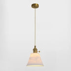 Elegant Classic Ceramic Pleated Cone Pendant Lamp for Living Room
