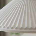 Elegant Classic Ceramic Pleated Cone Pendant Lamp for Living Room