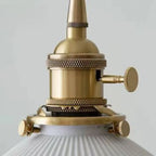 Elegant Classic Ceramic Pleated Cone Pendant Lamp for Living Room
