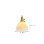 Elegant Classic Ceramic Pleated Cone Pendant Lamp for Living Room