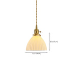 Elegant Classic Ceramic Pleated Cone Pendant Lamp for Living Room
