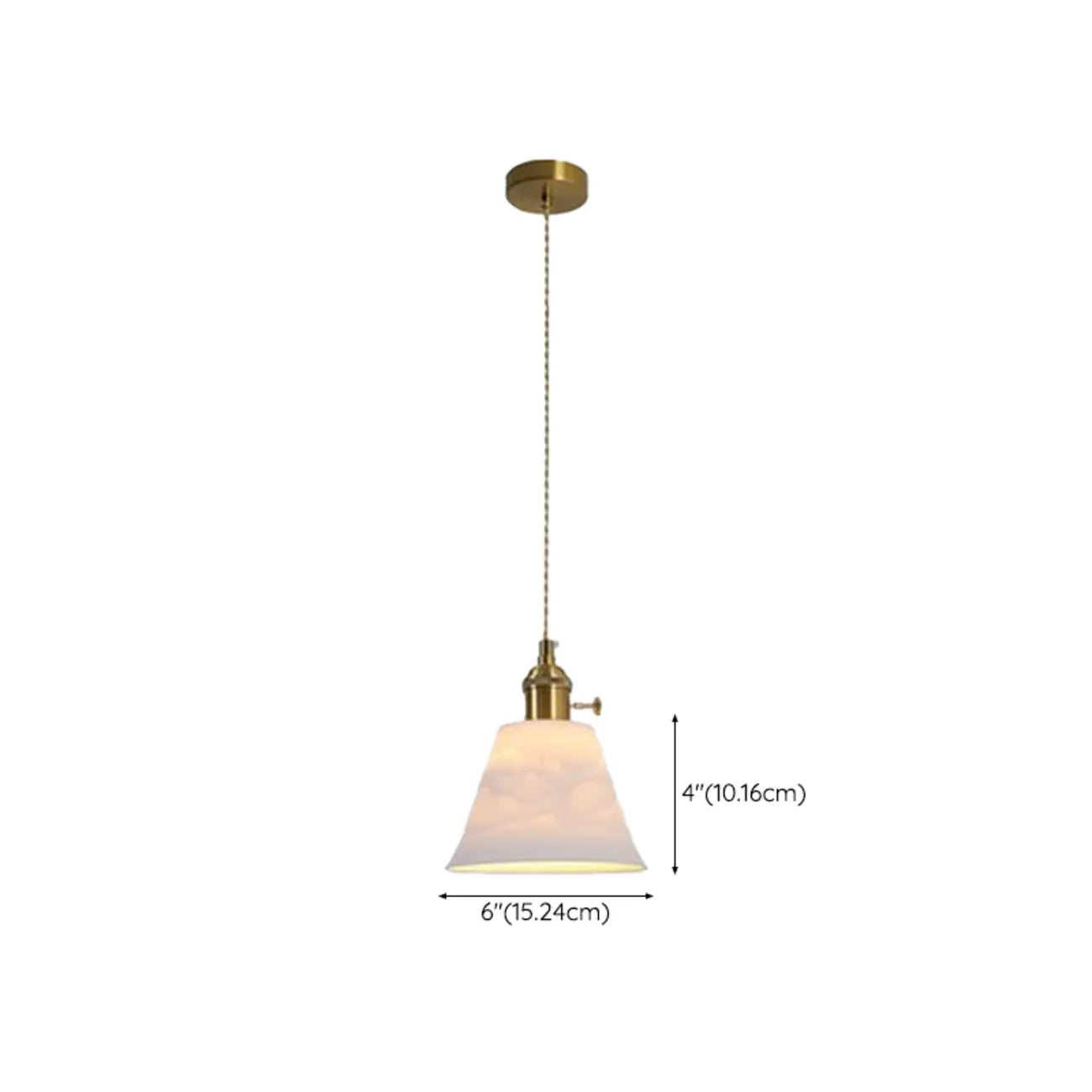 Elegant Classic Ceramic Pleated Cone Pendant Lamp for Living Room