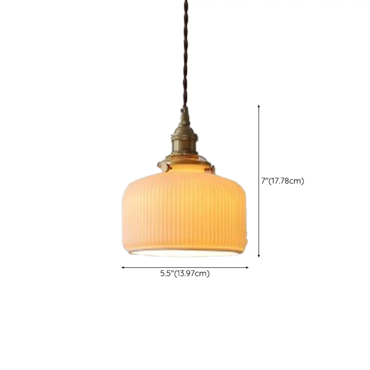 Elegant Classic Ceramic Pleated Cone Pendant Lamp for Living Room