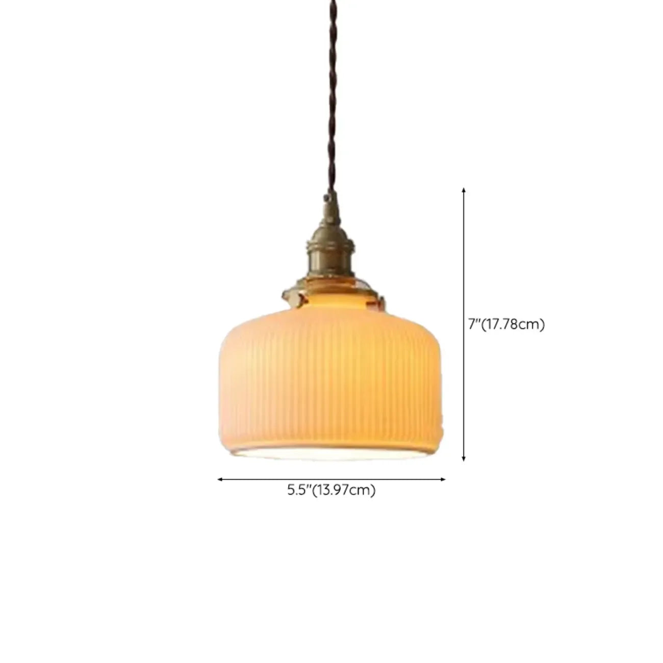 Elegant Classic Ceramic Pleated Cone Pendant Lamp for Living Room