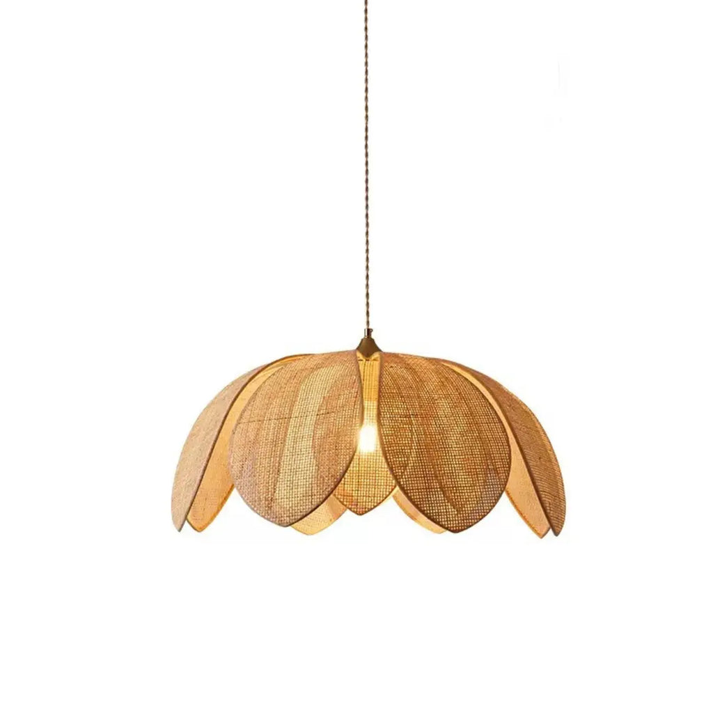 Designer Handmade Floral Led Pendant Lamp with Rattan Petals