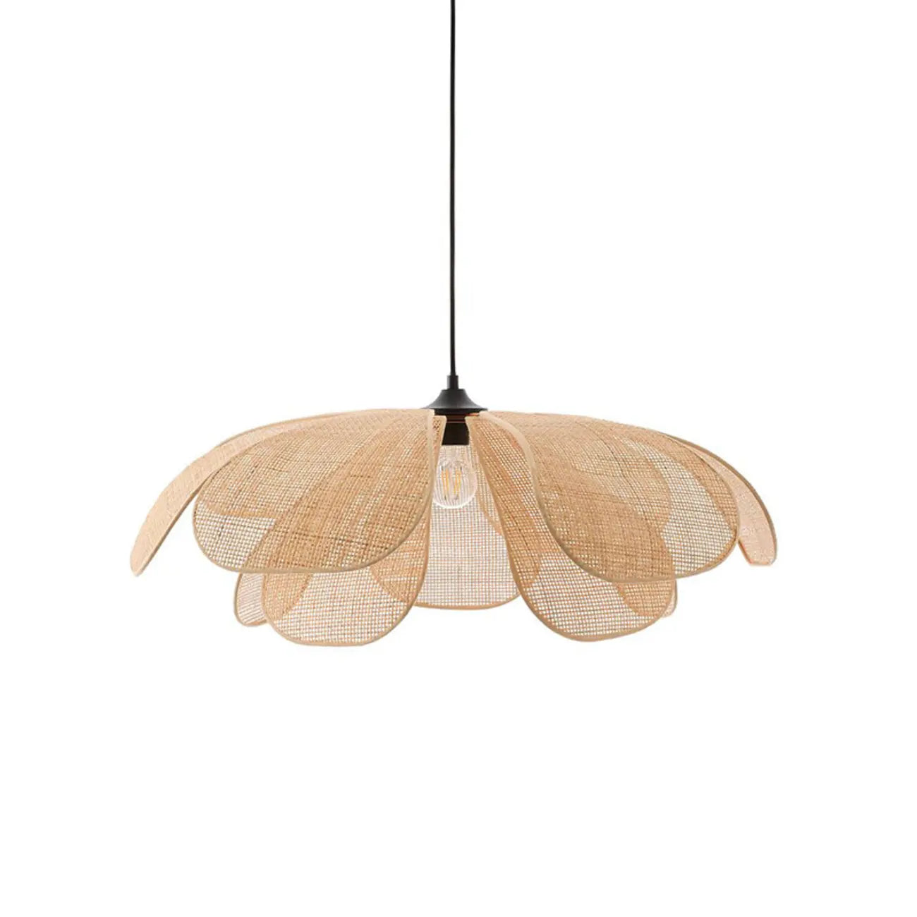 Designer Handmade Floral Led Pendant Lamp with Rattan Petals