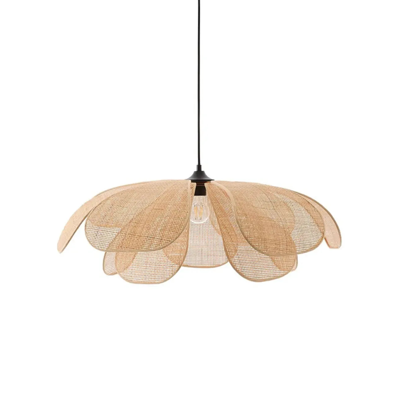 Designer Handmade Floral Led Pendant Lamp with Rattan Petals