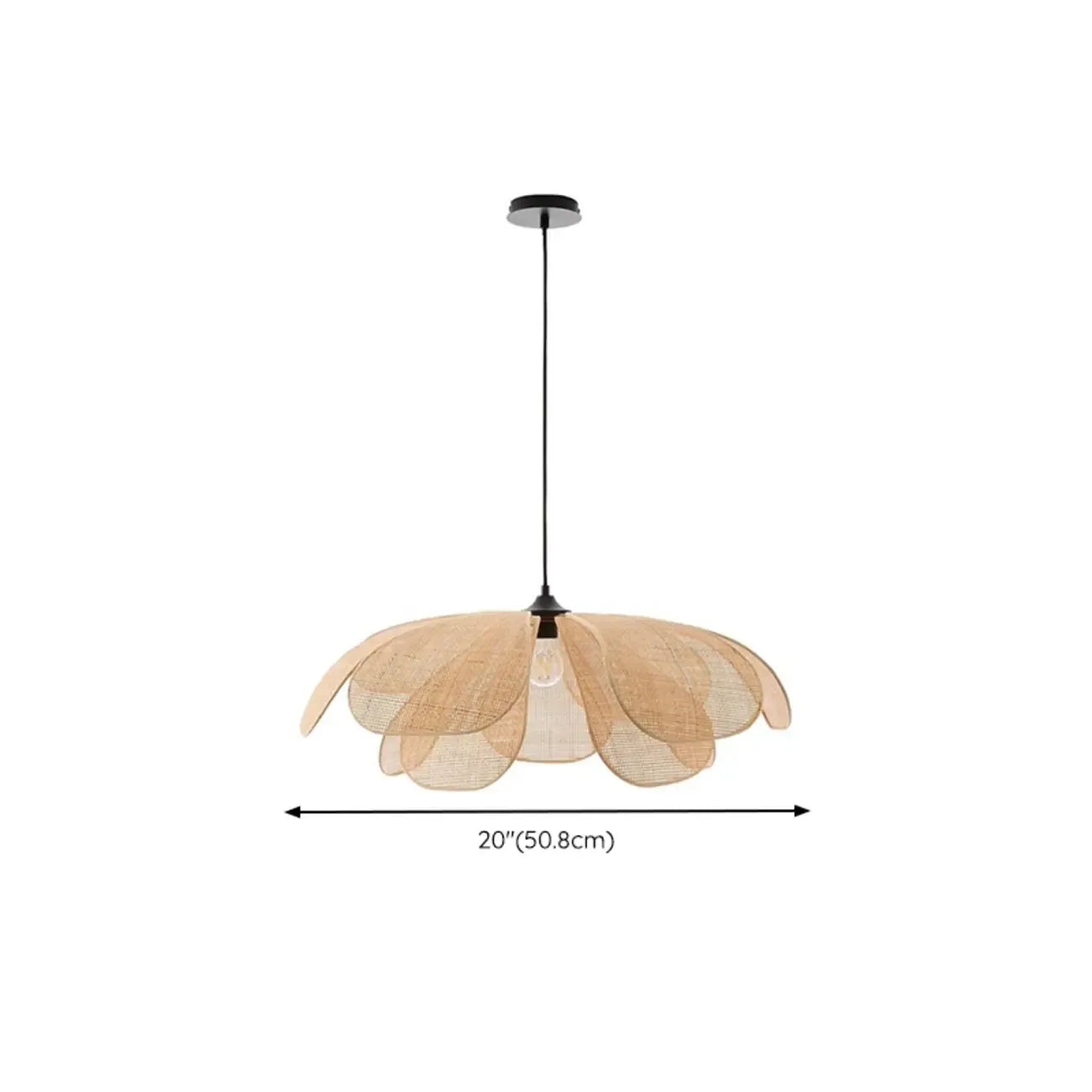 Designer Handmade Floral Led Pendant Lamp with Rattan Petals