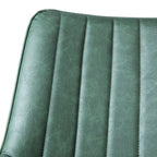 Simple Upholstered Leather Dining Chair Solid Back Metal Legs