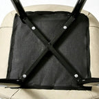 Simple Upholstered Leather Dining Chair Solid Back Metal Legs