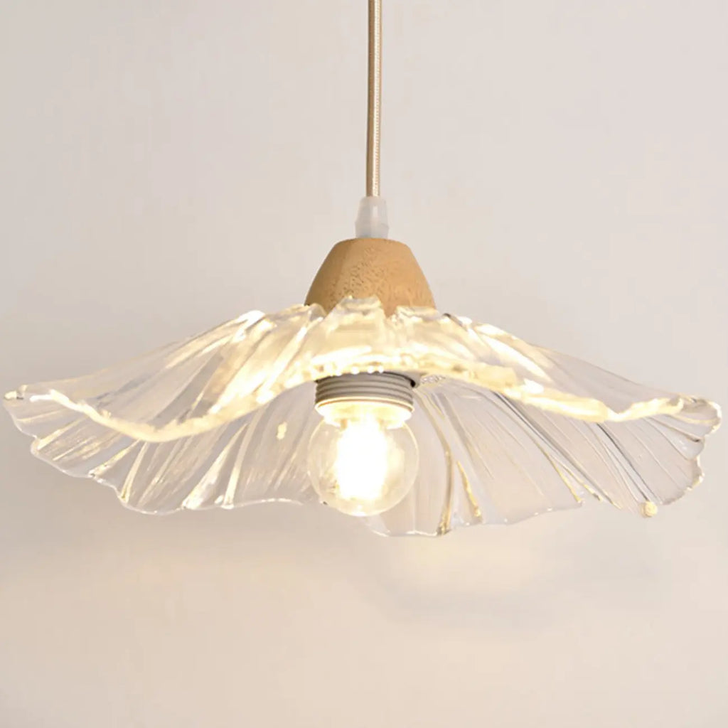 Elegant Clear Glass Floral Pendant Light with 3 Lights