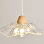 Elegant Clear Glass Floral Pendant Light with 3 Lights
