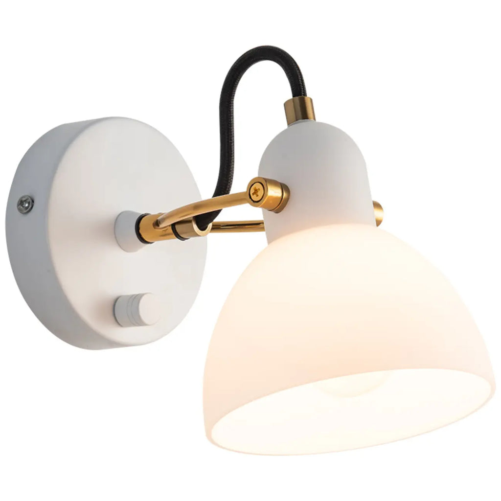 1-light Glass Dome Hemisphere Vanity Light for Bathroom