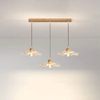 Elegant Clear Glass Floral Pendant Light with 3 Lights