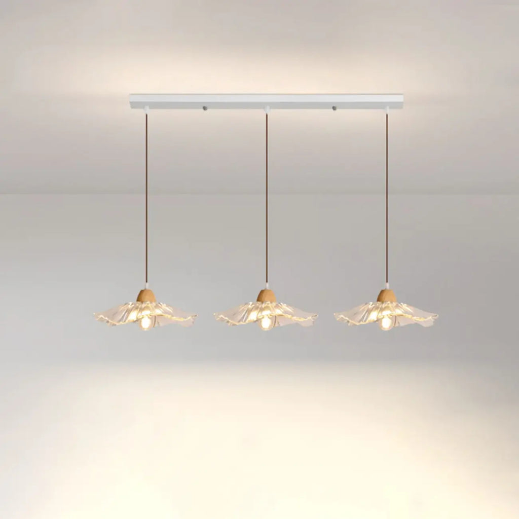 Elegant Clear Glass Floral Pendant Light with 3 Lights