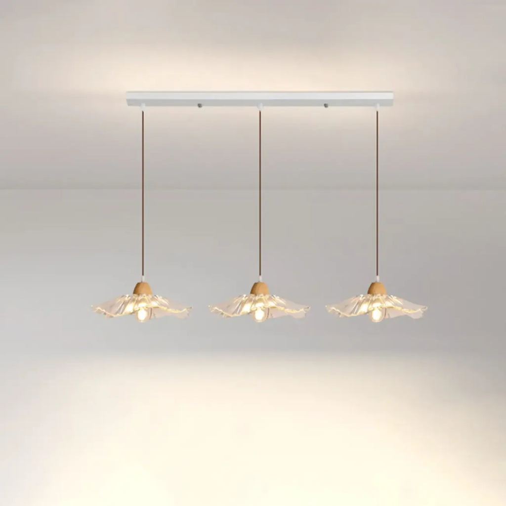 Elegant Clear Glass Floral Pendant Light with 3 Lights