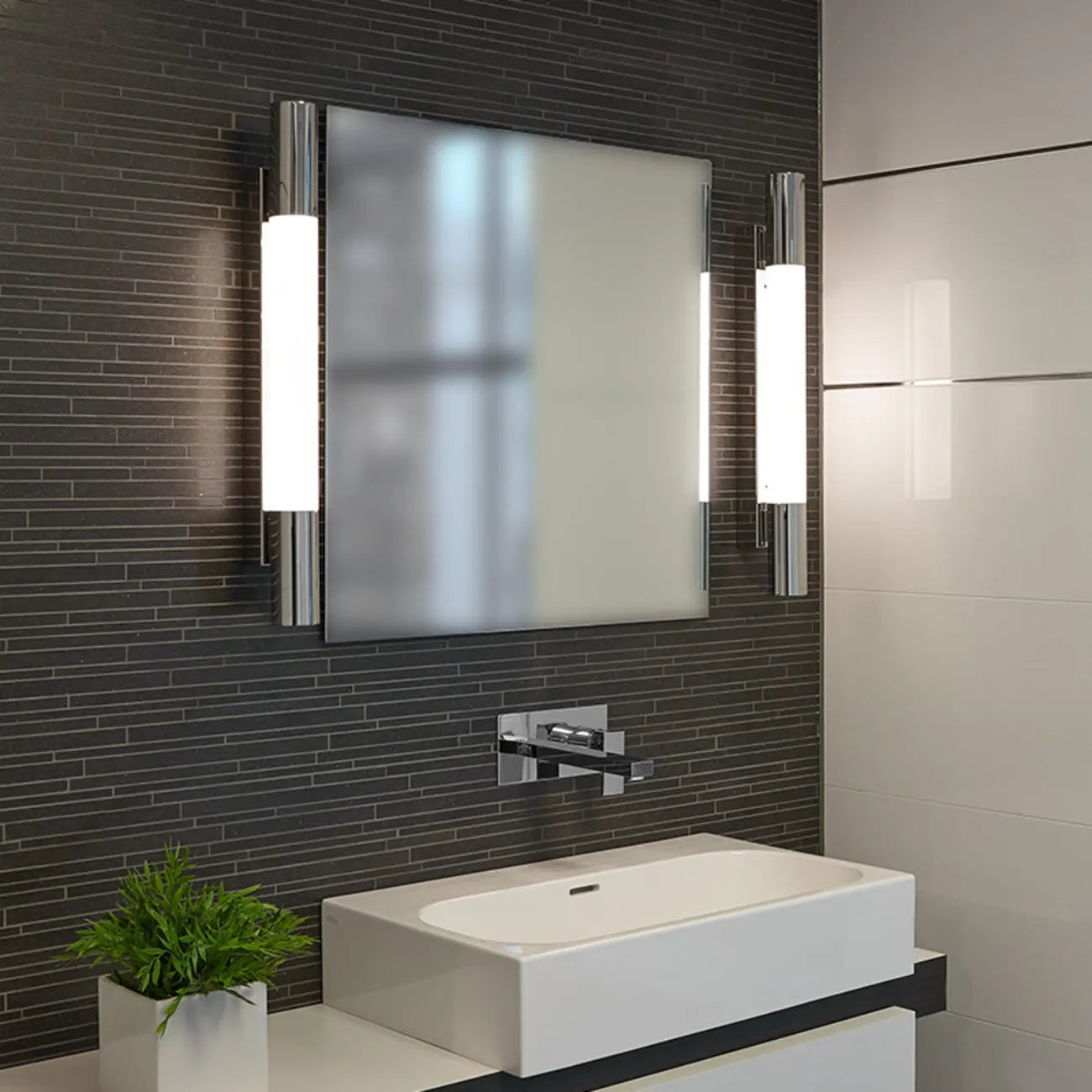 1-Light Minimalist Tube LED Vanity Light for Bathroom