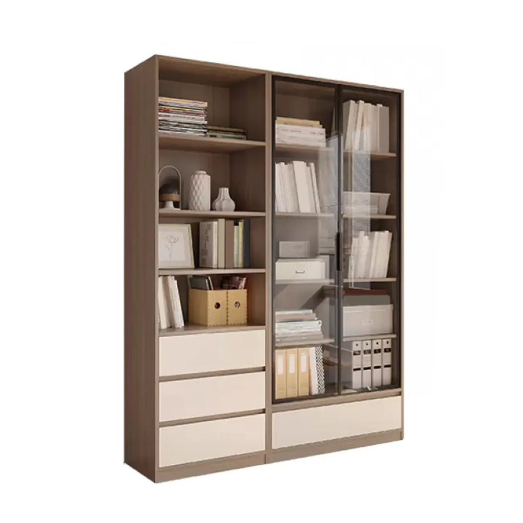 75 Stylish Wooden Bookcase with Cabinet for Home Office