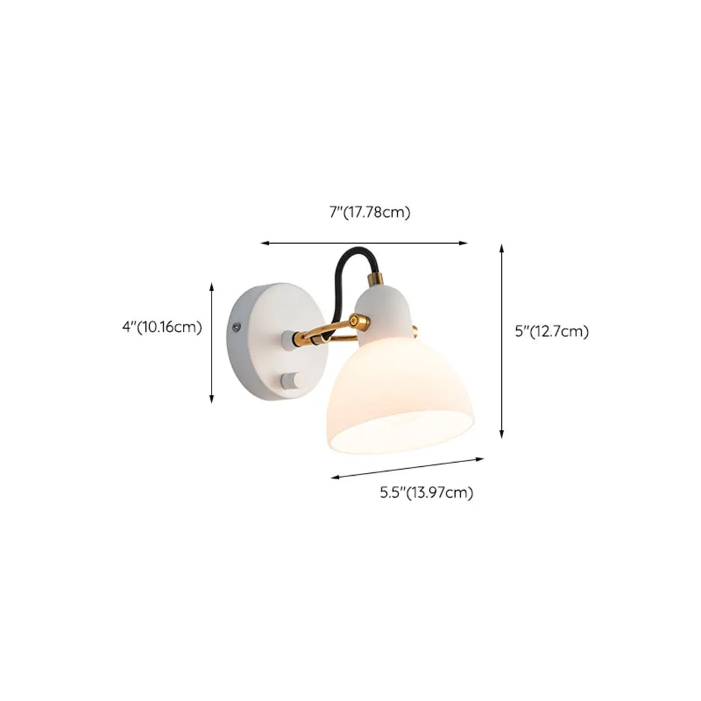 1-light Glass Dome Hemisphere Vanity Light for Bathroom