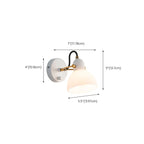 1-light Glass Dome Hemisphere Vanity Light for Bathroom