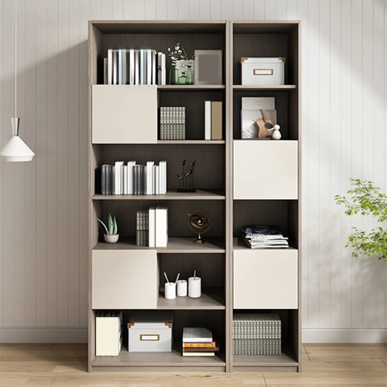75 Stylish Wooden Bookcase with Cabinet for Home Office