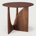 20-inch Natural Wood Round Side Table for Living Room