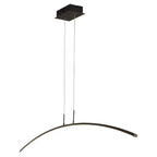 Black Linear Silica Gel Island Pendant Light Arch Shaped LED